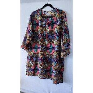 Colorful Patterned Women's Swim Coverup